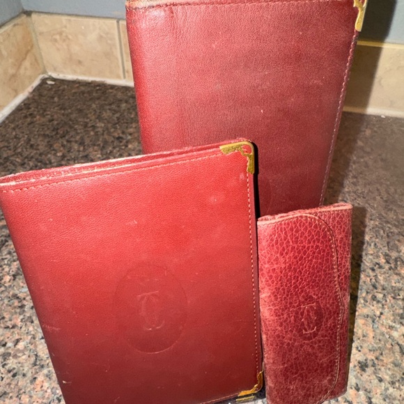 Cartier Red Leather Wallet trio EUC (you get all 3) - Picture 2 of 5